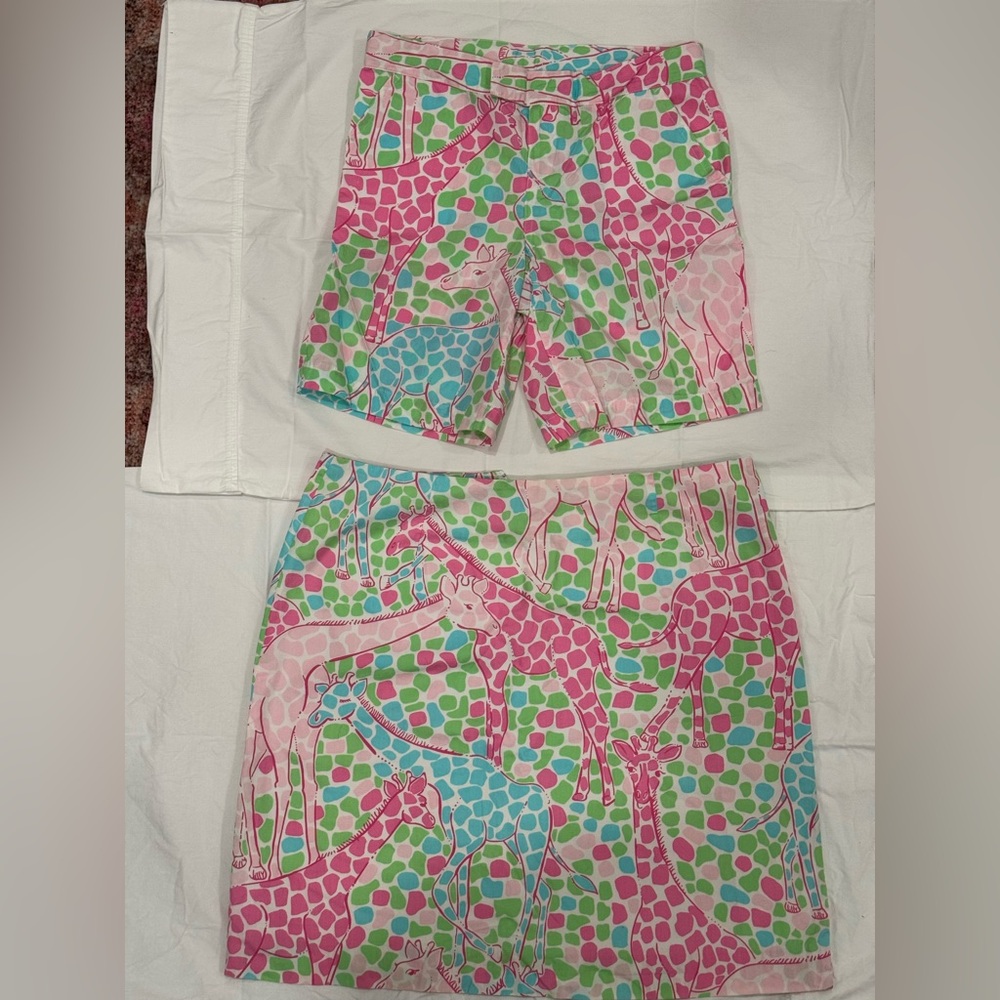 Vintage Mommy and Me Lilly Pulitzer Patterned Skirt (Women’s) and Shorts (Kid’s)
